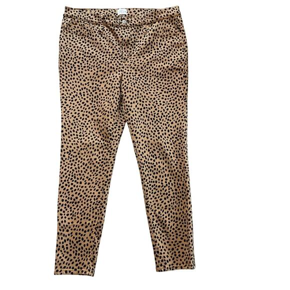 J. Crew High Rise, Toothpick Leopard Dot Denim Pant. Size 32 - Picture 1 of 9